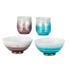 Kutani ware Japanese Rice bowl Gohan Chawan Tea cup YunomiGinsai Blue Purple