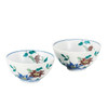 Kutani yaki ware Japanese Rice bowl set of 2 Tessen Clematis Japan