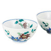 Kutani yaki ware Japanese Rice bowl set of 2 Tessen Clematis Japan