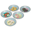 Kutani yaki ware Japanese Small Plate Dish set of 5Assorted Flower Design