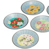 Kutani yaki ware Japanese Small Plate Dish set of 5Assorted Flower Design