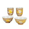 Kutani ware Japanese Rice bowl Gohan Chawan Tea cup Yunomi set Gold Silver Crane