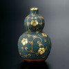 Kutani ware JapanGourd-Shaped Tokkuri Raised Gold Blue Beading Ivy Kingyoku