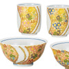 Kutani ware Japanese Rice bowl Gohan Chawan Tea cup Yunomi set Hanatsume Japan