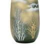 Kutani Ware Flower Vase 8-go Gold Foil Trees & Mountain Range with Crane Ja