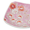Mamezara Kutani yaki ware Small plate Square shape Flower shower Pink Japan