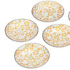 Kutani yaki ware Japanese Small Plate Dish set of 5Shirochibu White dot 4in
