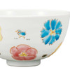Gohan Chawan Kutani yaki ware Japanese Rice bowl Flower and little bird Takakazu