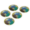 Kutani yaki ware Japanese Small Plate Dish set of 5Yoshidaya Fatsia Leaf 4in