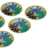 Kutani yaki ware Japanese Small Plate Dish set of 5Yoshidaya Fatsia Leaf 4in