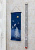 Kyoto Tapestry Wall Hanging Handpainted Linen Christmas Eve  Navy Japan