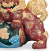Kutani Ware Foo dog Shishi Lion Standing Dragon-Carved Lion Sculpture 13.6 in