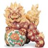 Kutani Ware Foo dog Shishi Lion Peony Lion Sculpture 21.7 in Made in Japan