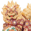 Kutani Ware Foo dog Shishi Lion Peony Lion Sculpture 21.7 in Made in Japan