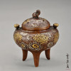 Japanese Copper Incense Burner Kikumon Koro Chrysanthemum Takaoka Craft