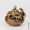 Japanese Incense Burner Jade Tiger & Water Flow Motif, Takaoka Metalcraft Japan