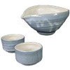 Guinomi Tokkuri Shigaraki Japanese Sake cup pot set of 3Saiun Blue Made in Japan