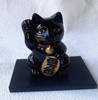 Maneki neko Japanese Lucky cat Takaoka Metalcraft 3.14inch Black Made in Japan