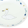 Kutani ware Japan ORIME Zuya megumi 6.0 inch Plate  Swan ﾃ・crown