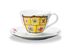 Coffee Tea cup and saucer Kutani ware Flower box series Iwata Reiko Yellow Japan
