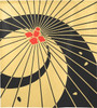 Noren Japanese door curtain 33.5x35.4 polyester Japanese Umbrella Flower Petals