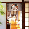 Noren Japanese door curtain 33.46x11.81 in polyester Round Cat Maru Neko Japan