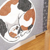 Noren Japanese door curtain 33.46x11.81 in polyester Round Cat Maru Neko Japan