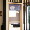 Noren Japanese door curtain 33.46x11.81 in polyester White Owl of Happiness