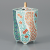 Kutani ware porcelain Twisted Incense burner NinseiWaritori Arabesque Komon