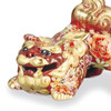 Kutani porcelain Shishi Foo dog Gold & Red Hanatsume Design Japan Yukio Nishi