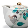 Kutani ware Japanese tea pot Sparrow in the Hydrangea Blossom Taishi Kiln Japan