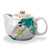 Kutani ware Japanese tea pot Mountain Titmouse with Wild Grapes Taishi Kiln