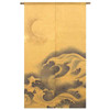 Kyoto Noren Japanese Door Curtain Linen Wind and Moon Wave Design Hatouzu Japan