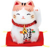 Maneki neko cha tora Japanese porcelain lucky cat Excellent luck Mino yaki japan