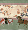 Door Curtain Tapestry PolyesterTwo Horses Design 85x90 cm Japan