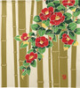 Noren Japanese door curtain 33.5x35.4 in polyester Bamboo and Camellia