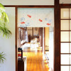 Noren Japanese door curtain 33.46x17.6 polyester Goldfish and aquatic plants