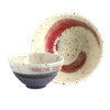 Pair Shigaraki ware Japanese Rice bowl Gohan Chawan Uzura Blue Red glaze Japan