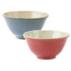 Pair Shigaraki ware Japanese Rice bowl Gohan Chawan Saiun Blue Red Japan