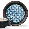 Kutani ware Japanese Coffee cup saucer  Tenmoku glaze Komon pattern Japan