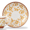 Kutani ware porcelain Japanese coffee tea cup and Saucer Tessen White Japan