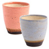Shigaraki ware Japanese pottery Water Tumbler set of 2Nashi-ji Blue Peach Japan