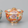 Kutani ware Japanese Green tea cup Lid setHanatsume Gold Blue Red Japan