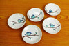 Kutani Ware 11cm Small Plate Set of 5 with Yamagara Varied Tit Seiko Kiln Japan
