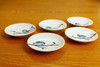 Kutani Ware 11cm Small Plate Set of 5 with Yamagara Varied Tit Seiko Kiln Japan