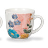 Pair Kutani ware Japanese Mug Coffee Tea cup Takakazu Floral Crest Pattern Japan