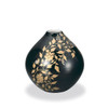 Gold-Decorated Kutani ware Kinran-de Japanese Flower Vase Black Japan Taishi