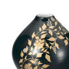 Gold-Decorated Kutani ware Kinran-de Japanese Flower Vase Black Japan Taishi