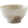 Mino ware Japanese Ceramic Rice bowl Gohan Chawan Blossom Brown Japan
