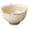 Shigaraki yaki ware Japanese pottery small bowl flower shape Kinari Ecru japan